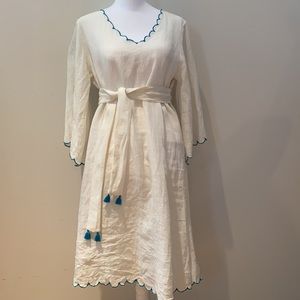 linen embroidered dress